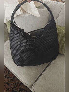MZ Wallace large black woven shoulder bag